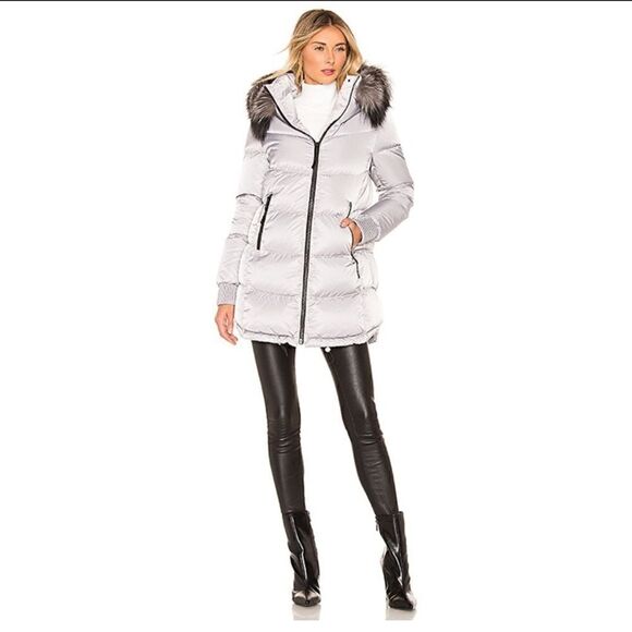 ❤️SOLD❤️Soia & Kyo Alenne Jacket With Fur Trim in Ash - Picture 5 of 13